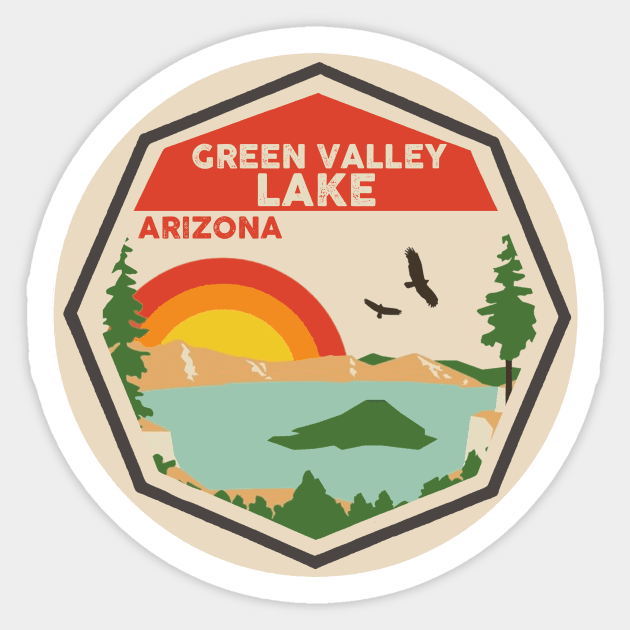 Green Valley Lake Arizona Sticker by POD4